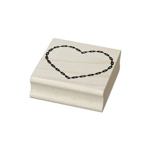 Chain heart shape illustration art stamp