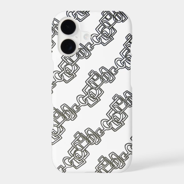 Chain Link-Chic Black And White Pattern (Verso)