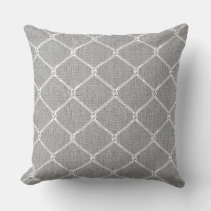 Chain Link Park – Urban Grey & White Skate Pattern Throw Pillow