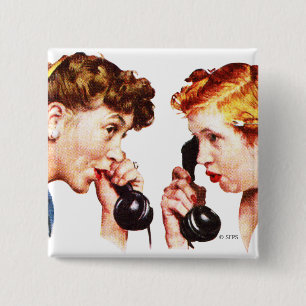 Chain of Gossip 2 2 Inch Square Button