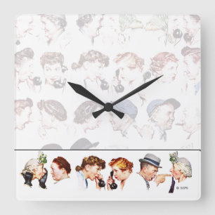 Chain of Gossip 4 Square Wall Clock