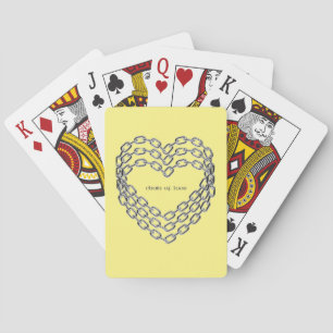 Chain of Hearts Yellow Playing Cards