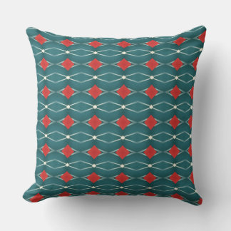 Chain of Red Diamond on White Cradle Design Throw Pillow