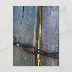 Chain on wood postcard