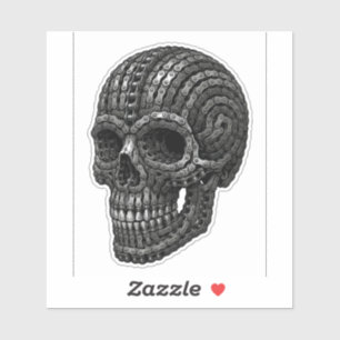 Chain Skull Biker Decal — Motorcycle Vinyl Sticker