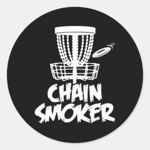 Chain Smoker Disc Golf  Classic Round Sticker