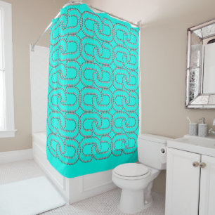 Chain Turquoise Shower Curtain