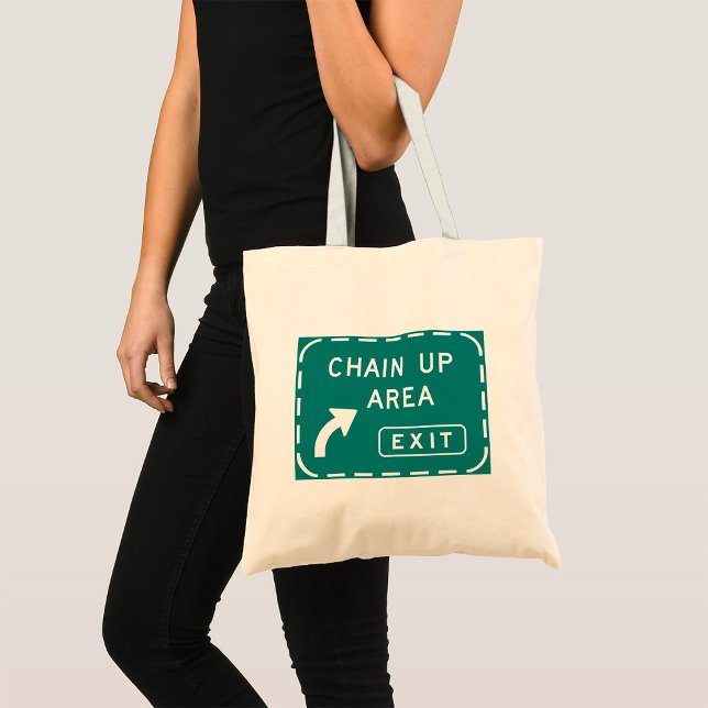 Chain Up Area Exit Sign Tote Bag (Creator Uploaded)