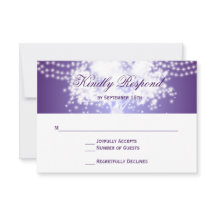 Chaîne d'arbre violet éclaire les cartes RSVP de m