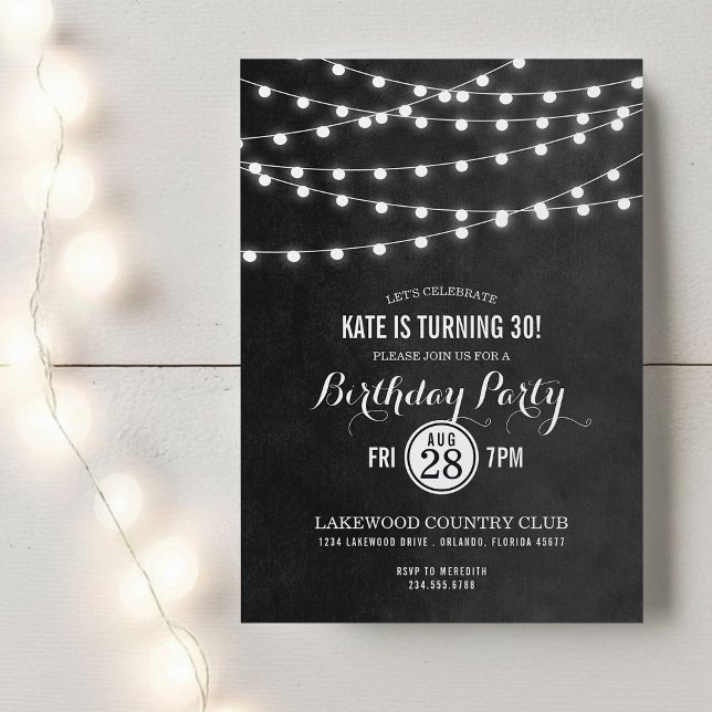 Chaîne de charbon Lumières Anniversaire Invitation (Créateur téléchargé)