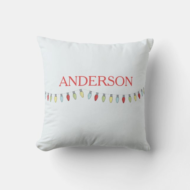 Chaîne de feux de Noël Coussin modifiable (Recto)