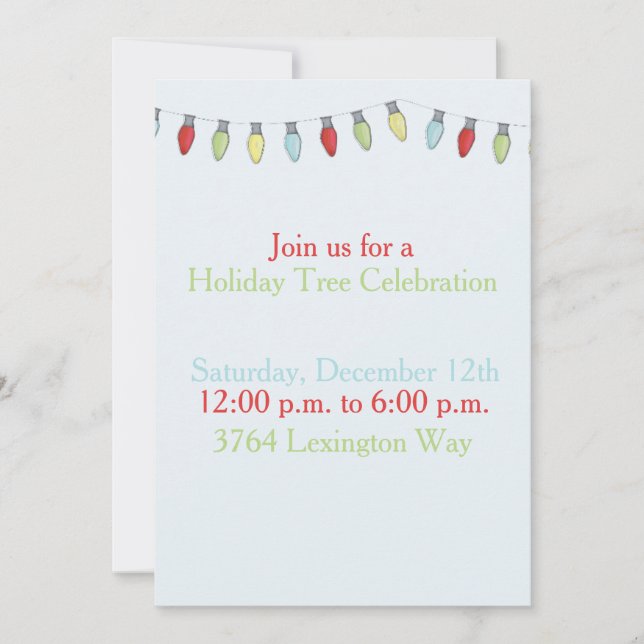 Chaîne de lumières de Noël Invitation modifiable (Devant)