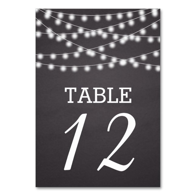 Chaîne de lumières et numéro de table du mariage d (Par défaut)