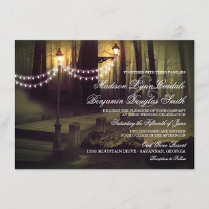 Chaîne de lumières Invitations de mariage rustique