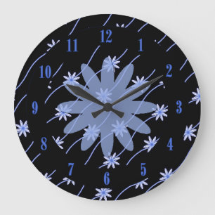 Chaîne de marguerite bleue Motif Floral Horloge mu
