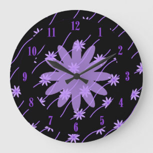 Chaîne de marguerite pourpre Motif Floral Horloge