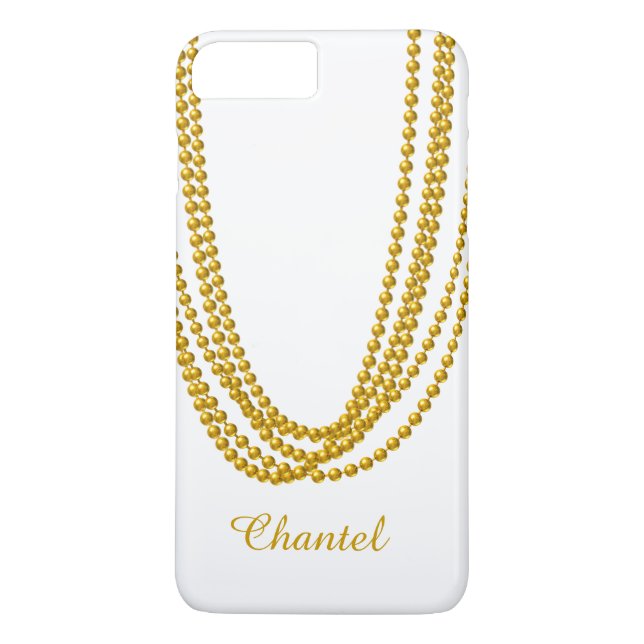 Chaîne de Pearls iPhone 7 Plus Coque en or (Dos)