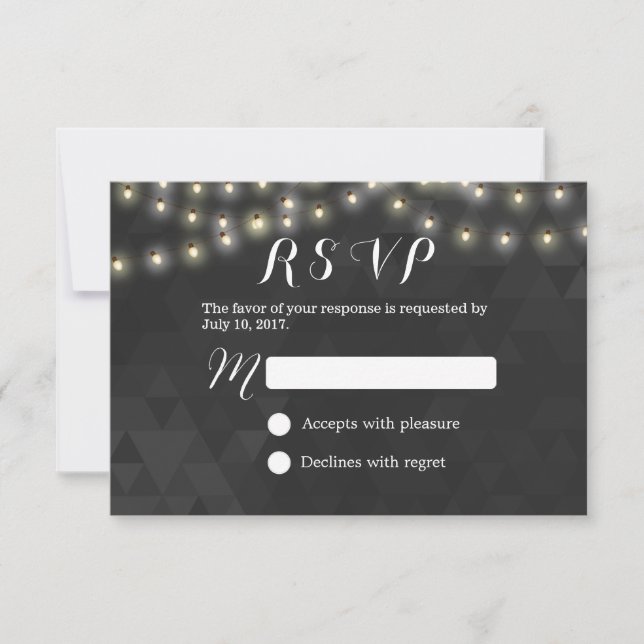 Chaîne d'été moderne lumière mariage RSVP (Devant)
