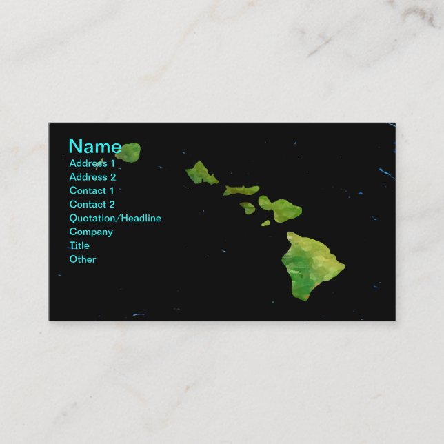 Chaîne insulaire hawaïenne en Carte de visite Art  (Devant)