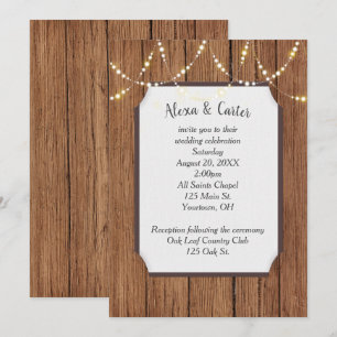 Chaîne légère sur le mariage en bois Invitation