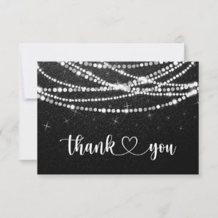 Chaîne Lights Black White Flat Carte de remercieme