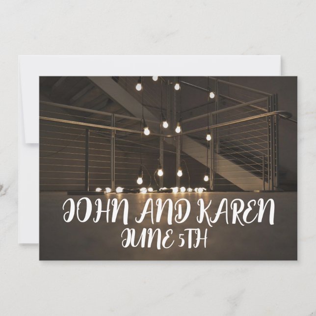 CHAÎNE LUMIÈRES MARIAGE INVITATIONS PERSONNALISÉES (Devant)