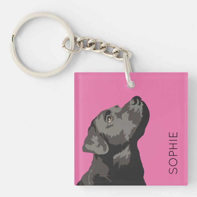 Chaîne noire de porte-clés personnalisée par (Devant)