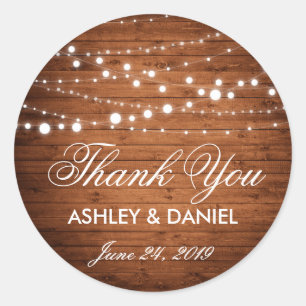 Chaîne Rustique Bois Lights Mariage Faveur Sticker