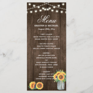 Chaîne Rustique Lumières Tournesols Menu Mariage