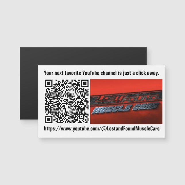 Chaîne Youtube favori QR Code Magnet (Devant / Derrière)