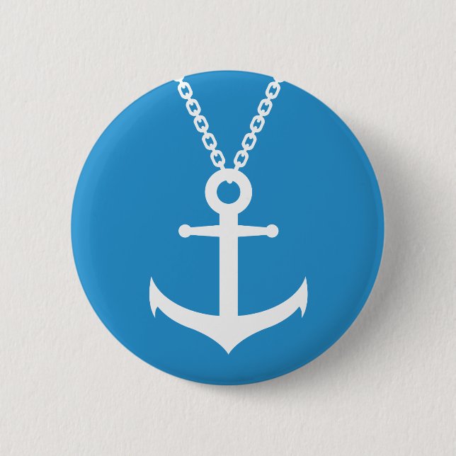 Chained anchor 2 inch round button (Front)