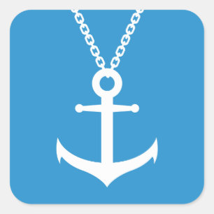 Chained anchor square sticker