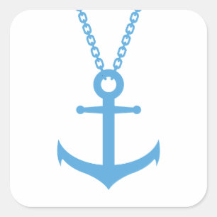 Chained anchor square sticker