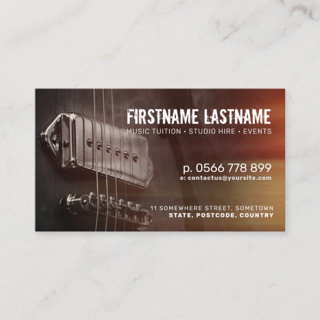 Chaînes Studio Grunge Carte de visite guitare (Devant)