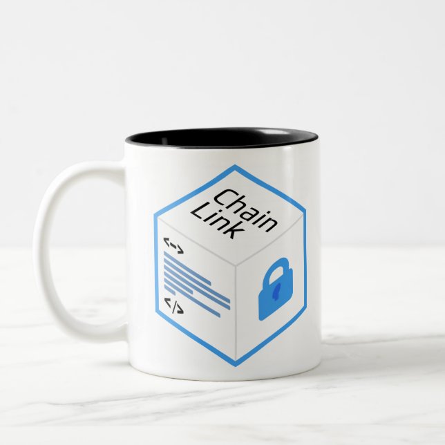 Chainlink accessories for all you chainlink fans Two-Tone coffee mug (Left)