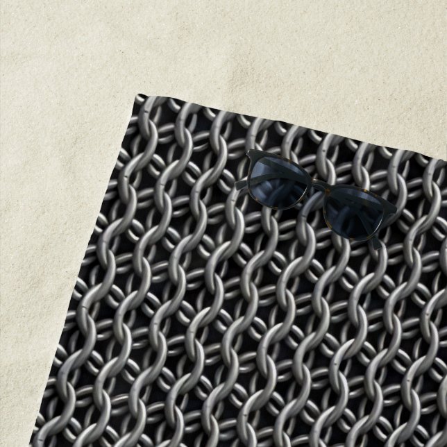 Chainmail Medieval Armour Beach Towel (In Situ)