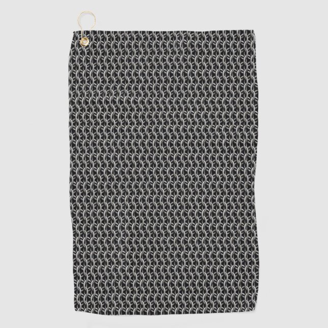 Chainmail Medieval Armour Golf Towel (Front)