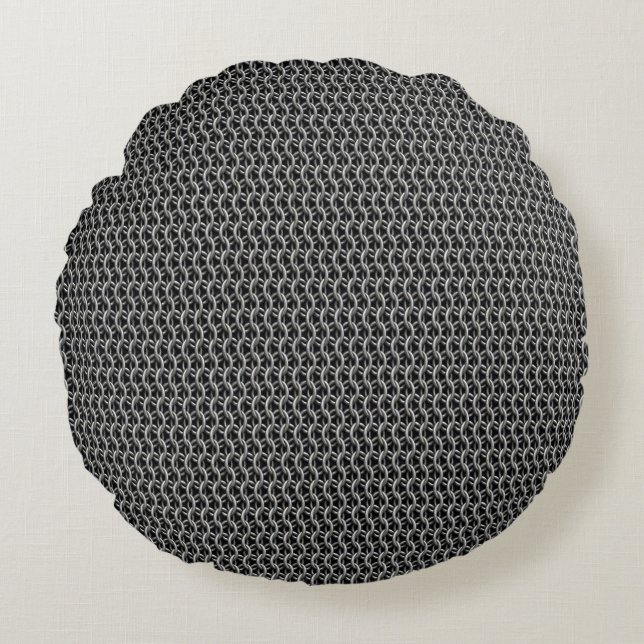 Chainmail Medieval Armour Round Pillow (Front)