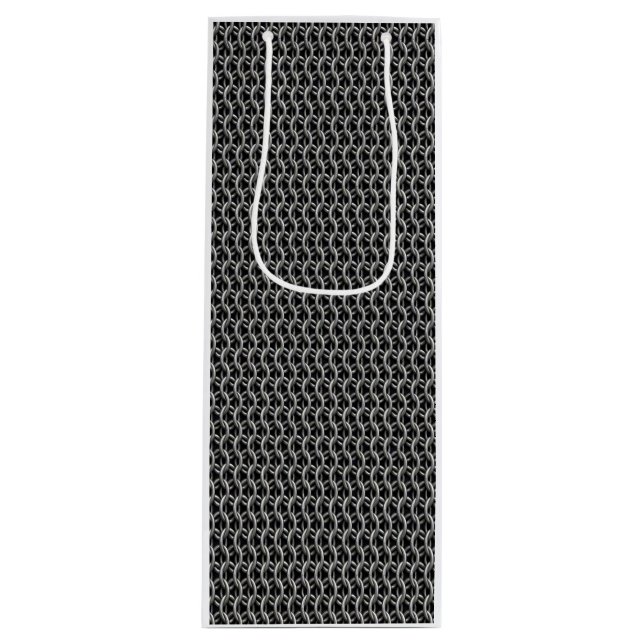 Chainmail Medieval Armour Wine Gift Bag (Front)