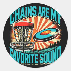 Chains Are My Favourite Sound Disc Golf Classic Round Sticker