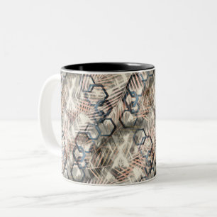 Chains on palm leaves. Two-Tone coffee mug