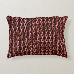 Chains rusty links iron metal accent pillow