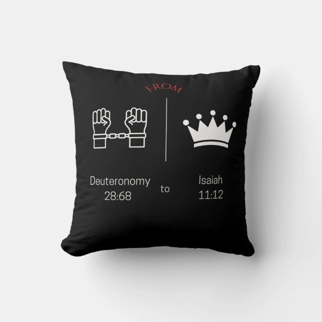Chains to Crown Israelite Heritage Throw Pillow (Front)