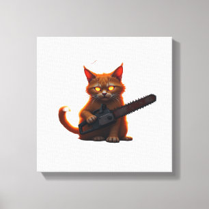 chainsaw cat shirt Classic T-Shirt Canvas Print