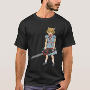Chainsaw Girl Clementine Punk Goth Horror Fan T-Shirt