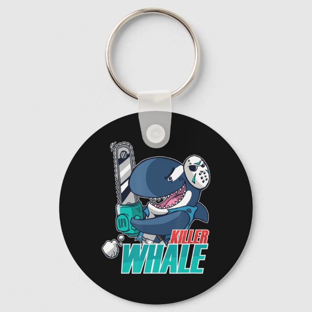 Chainsaw Killer Whale Costume Fun Orca Halloween  Keychain (Front)