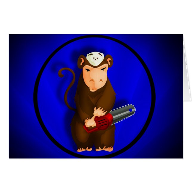 Chainsaw Monkey Card (Front Horizontal)