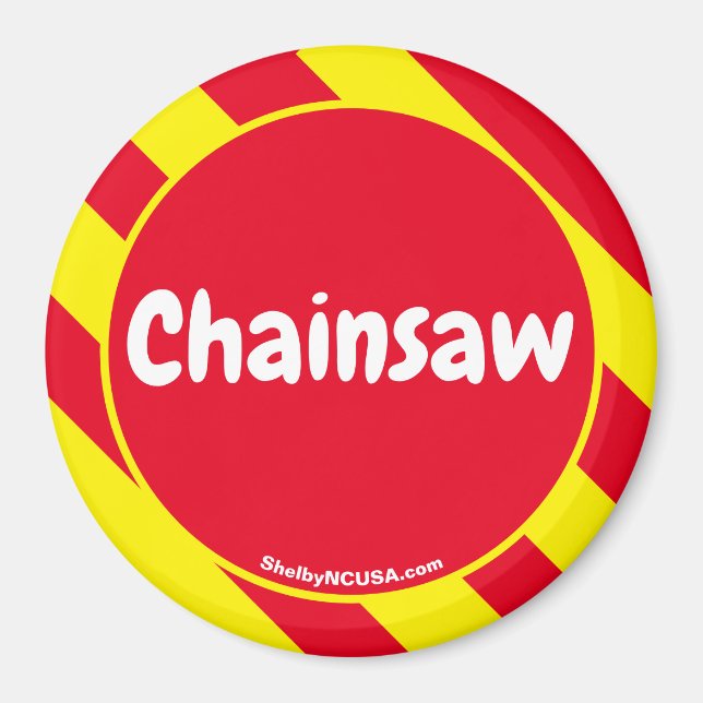 Chainsaw Red/Yellow Magnet (Front)