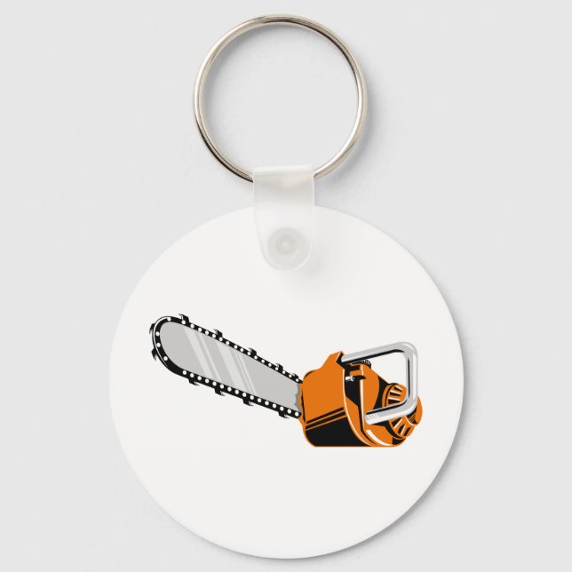 chainsaw retro style keychain (Front)