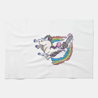 Chainsaws unicorn comes to kill fun gift T-Shirt Kitchen Towel